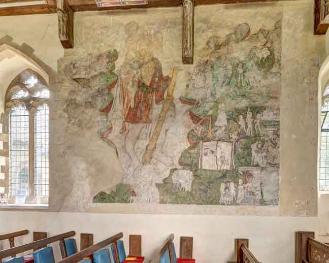 The mural of St Christopher