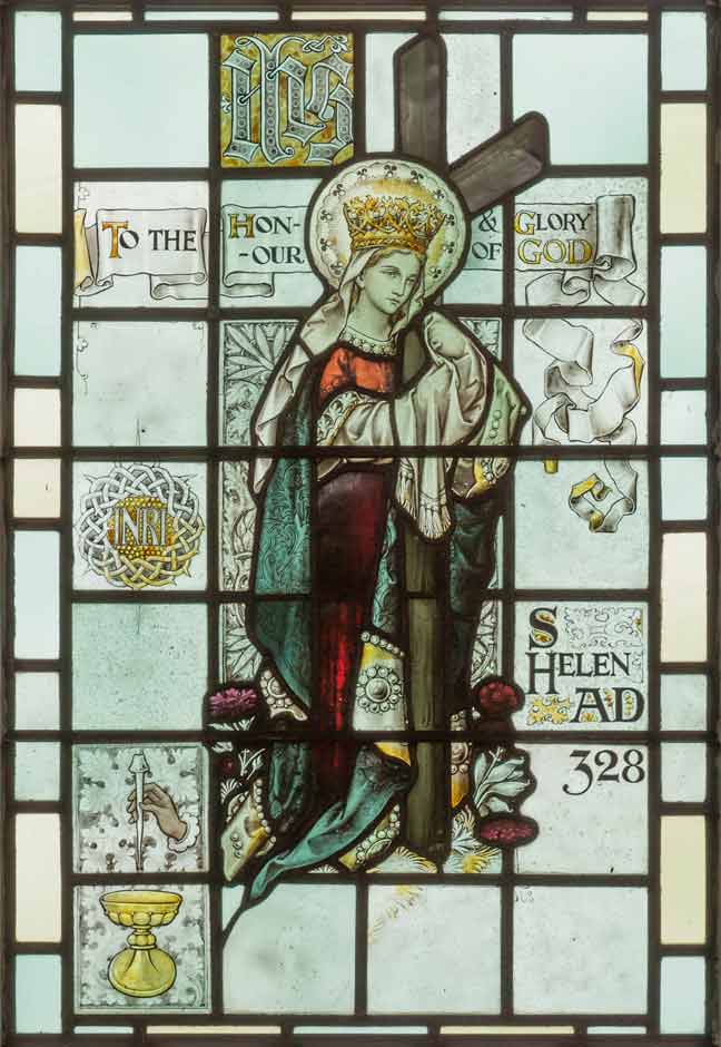 Stained glass window depicting St Helen